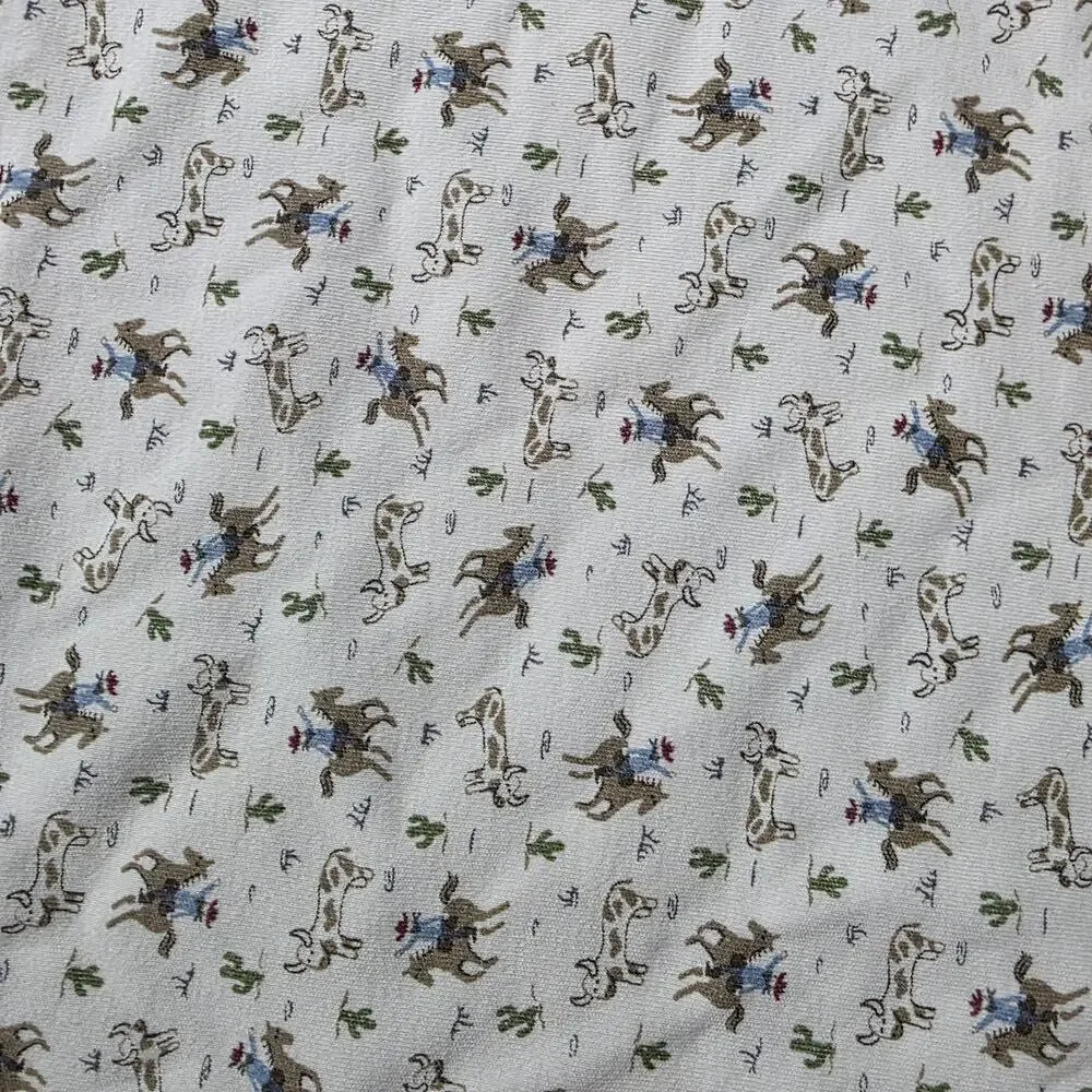 Gymboree Cowboy Baby Blanket 2004 Western Rodeo Reversible